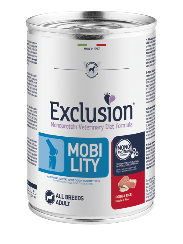 EXCLUSION MOBILITY PORK & RICE WET 400 gr