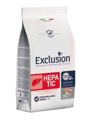 EXCLUSION HEPATIC  PORK & RICE AND PEA 12 kg