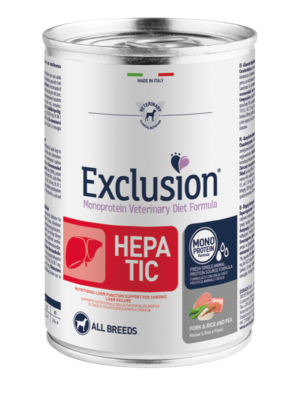 EXCLUSION HEPATIC  PORK & RICE AND PEA 400 gr