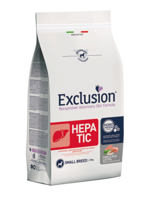 EXCLUSION HEPATIC  PORK & RICE AND PEA SMALL 2 kg
